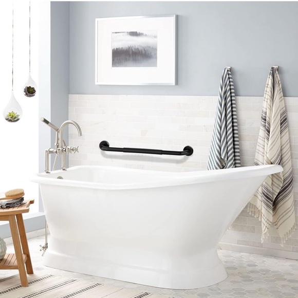 Zepolu Black wall Grab Bar with Mounting Hardware - Picture 2 of 11